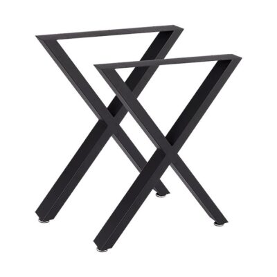 X-Shaped Table Bench Desk Legs Retro Industrial Design Fully Welded - Black