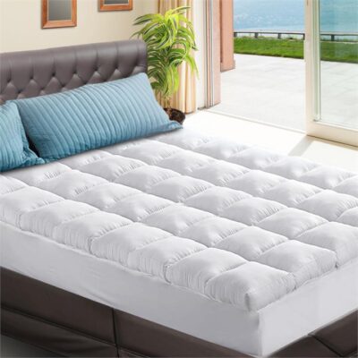 King Mattress Bed Topper Bamboo Fibre Pillowtop Protector Soft 5cm Thick
