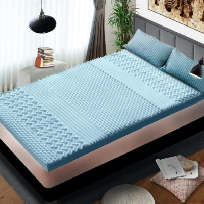 King Size 7-Zone Cool Gel Memory Foam Mattress Topper Bamboo Cover 8CM